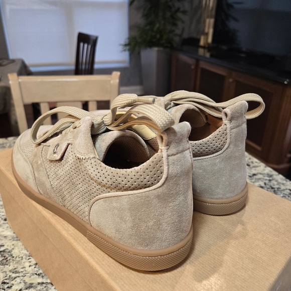 NEW Christian Louboutin Beige Suede Tutti Rui Sneaker Size 38 - Picture 5 of 12